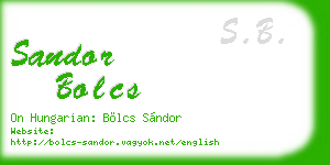sandor bolcs business card